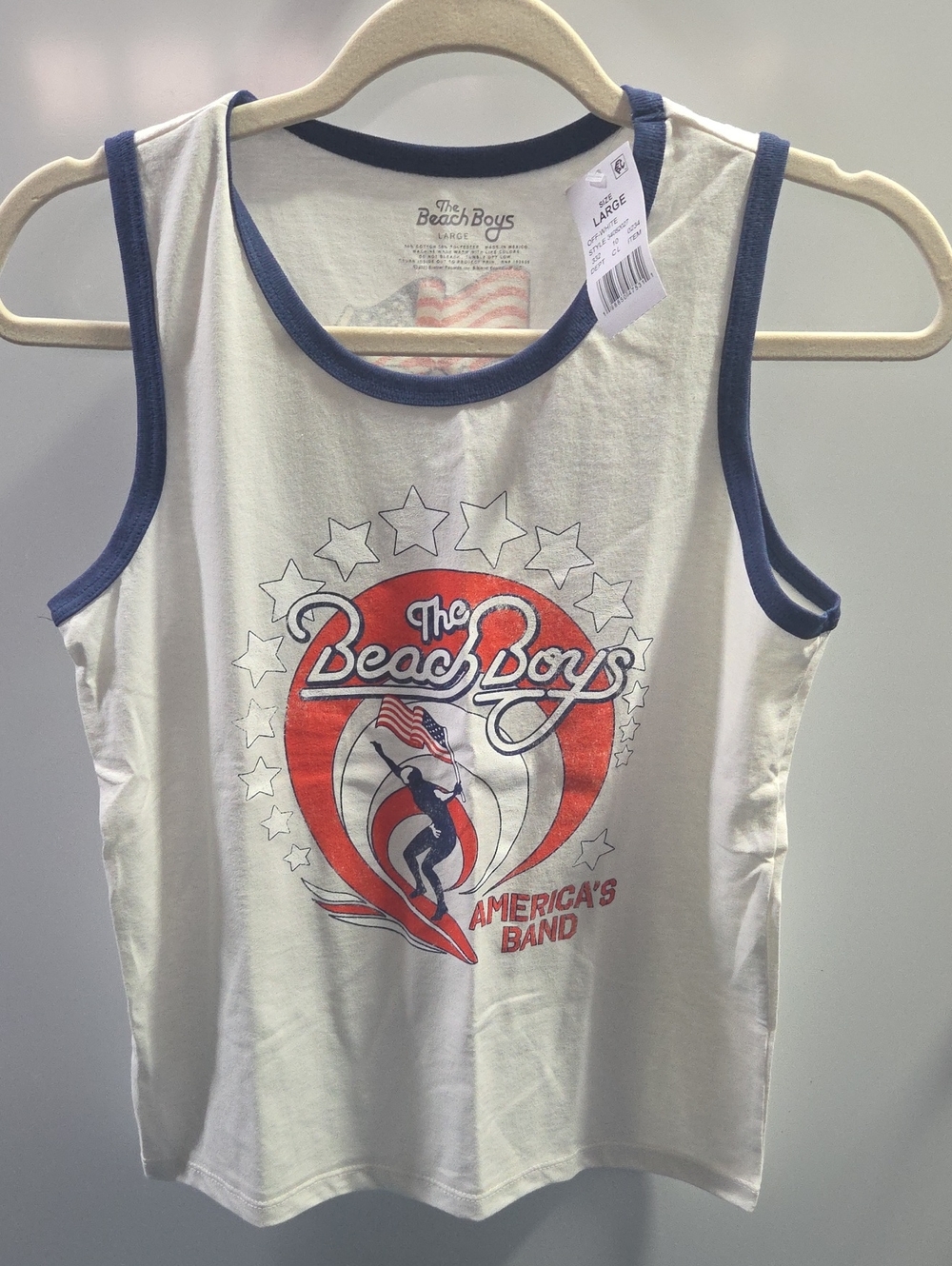 The Beach Boys America’s Band Graphic Tank Top White Large NWT